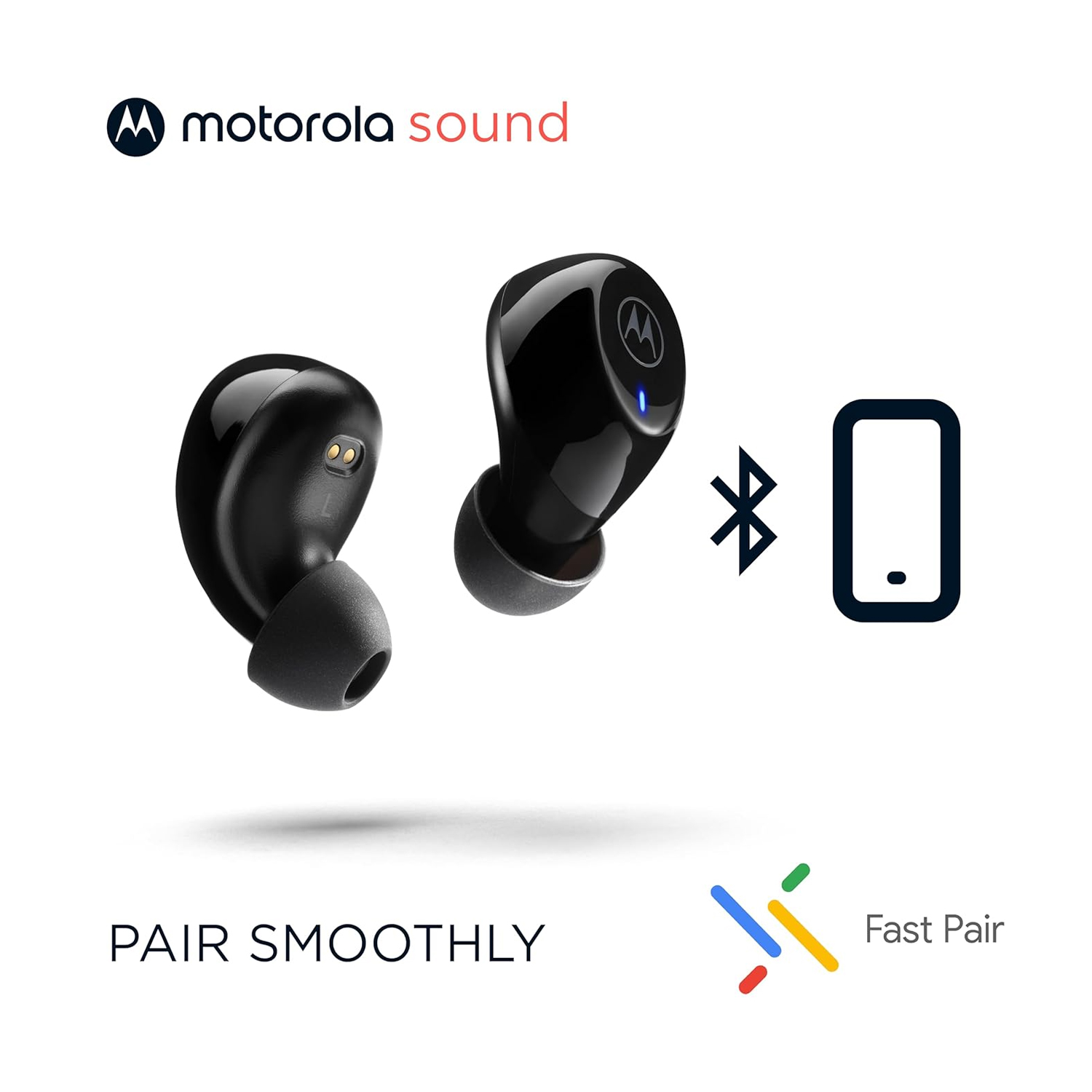 Motorola Buds 105 TWS Earbuds, Touch Control, Black — image 4
