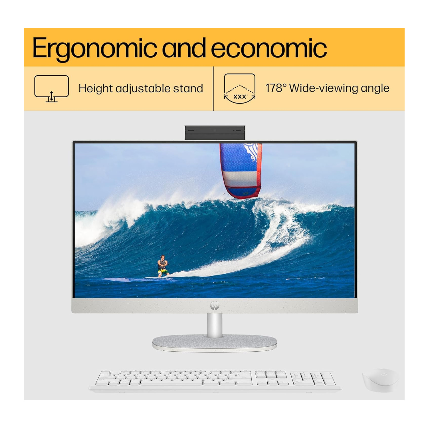 HP AIO 24CR-1006 NH Core ULTRA U5-125 16GB RAM 512 SSD 24INC SCREEN TOUCH DOS WHITE ALL IN ONE PC — image 4