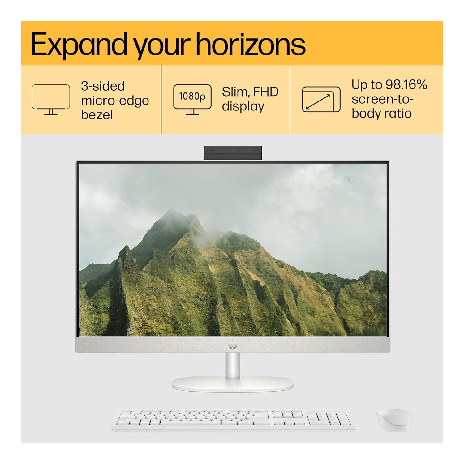 HP AIO 24CR-1006 NH Core ULTRA U5-125 16GB RAM 512 SSD 24INC SCREEN TOUCH DOS WHITE ALL IN ONE PC — image 2