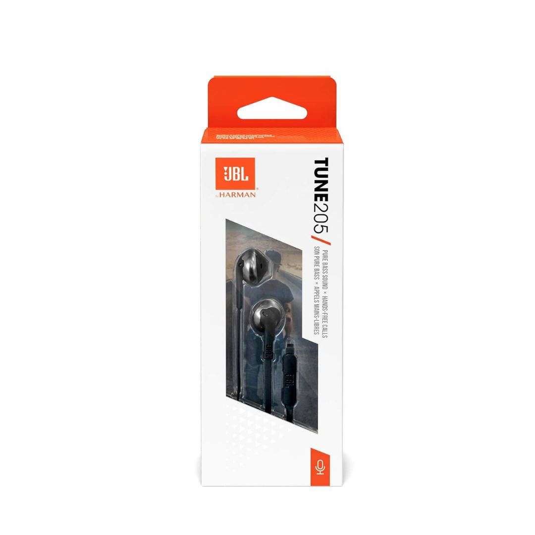 JBL Tune 205 Wired Earphone Black 3.5MM AUX — image 2