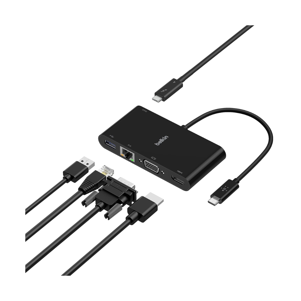 Belkin USB C Multimedia Adapter with Ethernet  US A 3.0 VGA, and 4K HDMI ports AVC005btBK — image 2