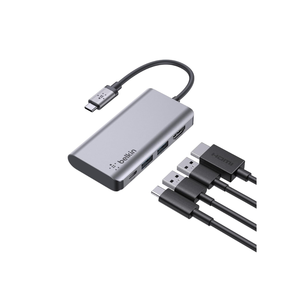 Belkin USB C Multiport Adapter 6 in 1. 2 x USB A 3.0 (5Gpbs) 1 x HDMI 4k GbE 1 x USB C — image 3