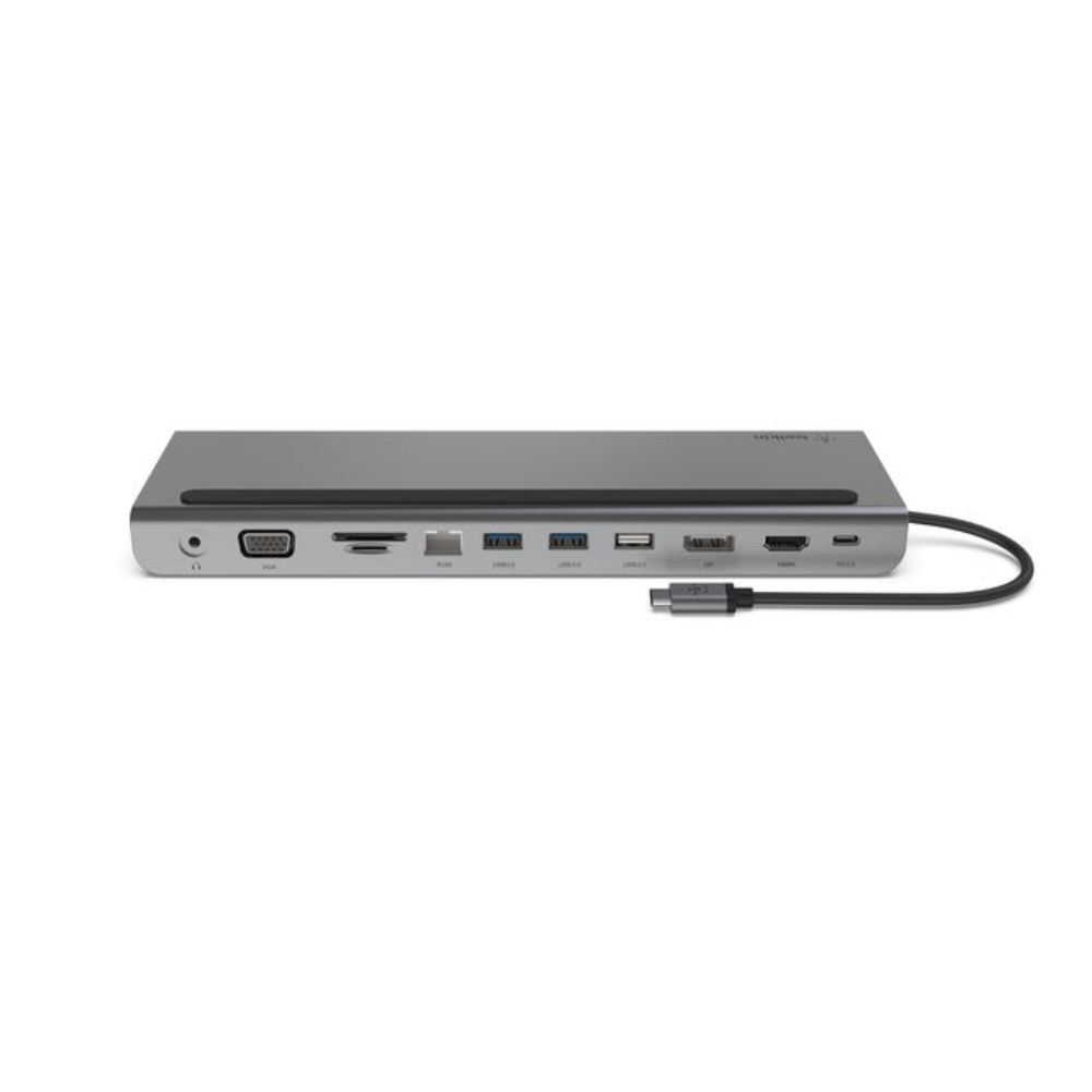 Belkin CONNECT USB-C 11-in-1 Multiport Dock.  3.5mm audio in/out VGA port  Compatible with Mac, Windows, and Chrome devices — image 4