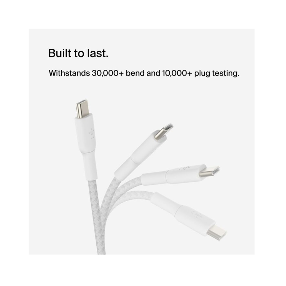 Belkin BoostCharge braided USB C to USB C 1M, White 2pack CAB004bt1MWH2PK — image 2