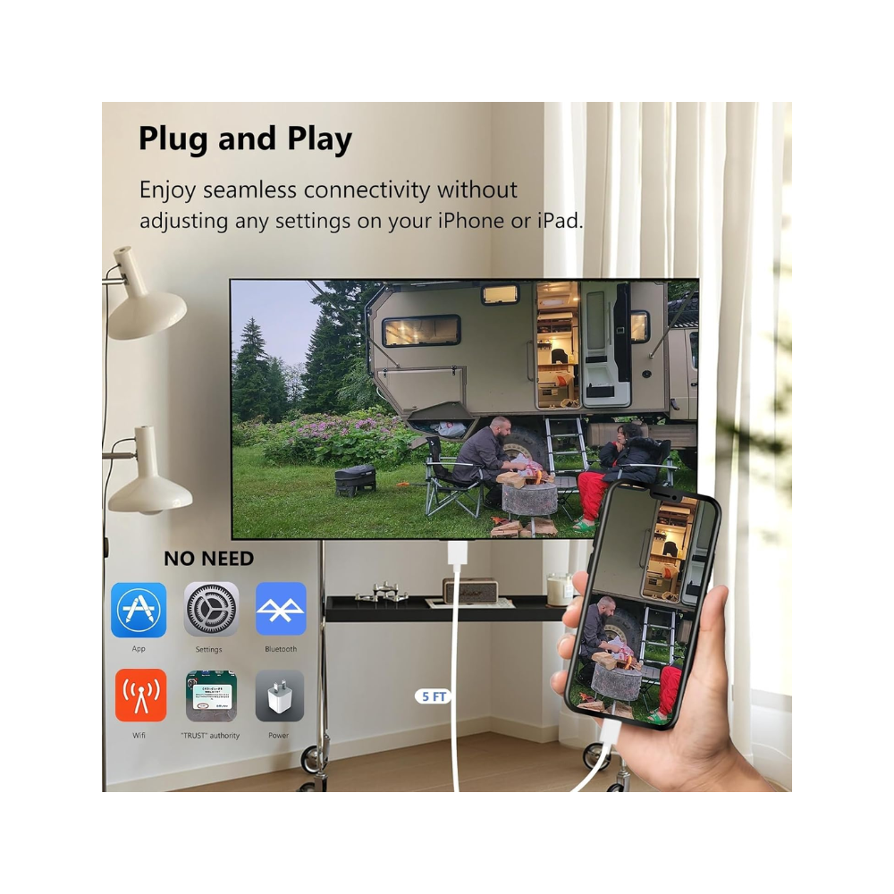AIRSKY VIDEO CABLE FOR I PHONE/TV/PROJECTOR/DISPLAY 2K 60Hz HD CABLE — image 3