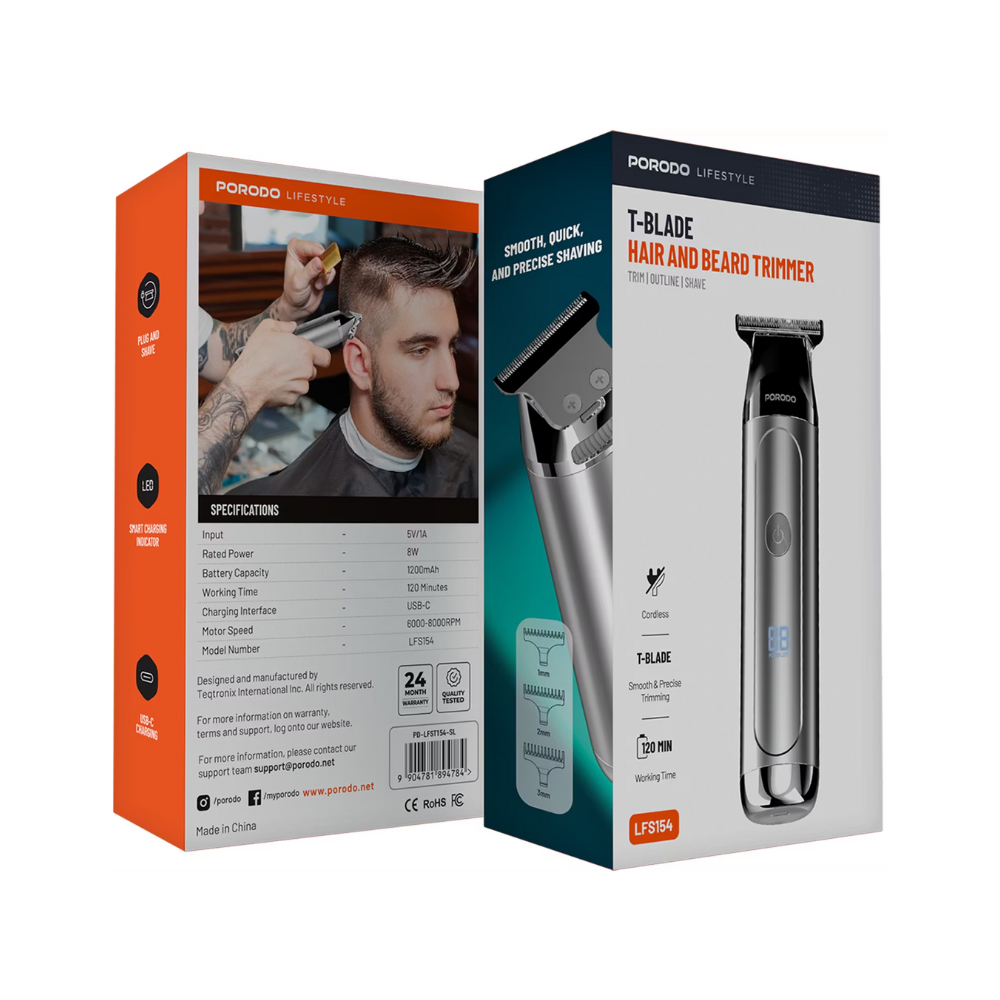 Porodo T Blade Hear Beard Trimmer LFS154, Cordless Trimmer — image 3