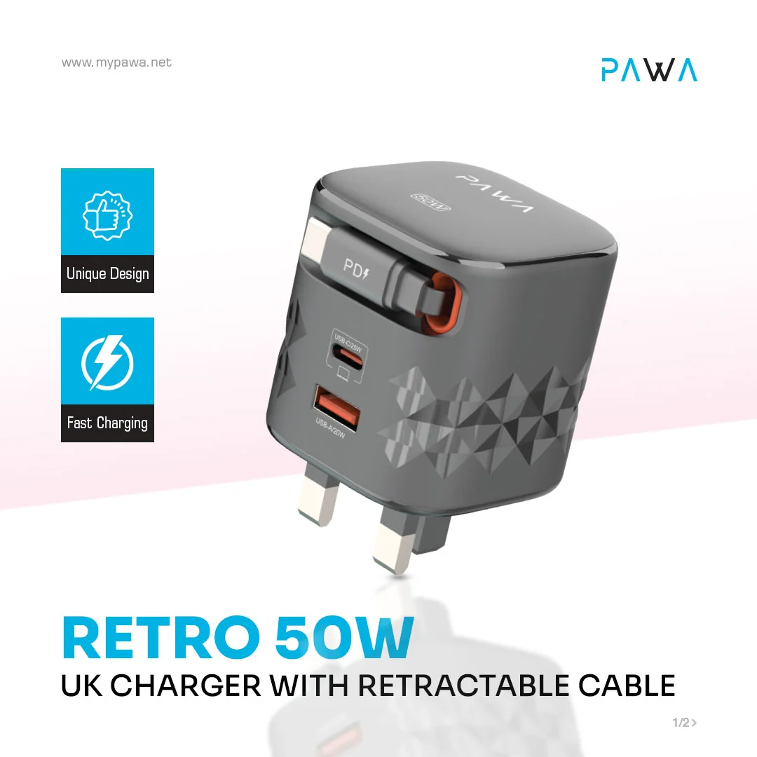 Pawa Retrro 50W with 60CM USB C Cable PD Power Adapter — image 4