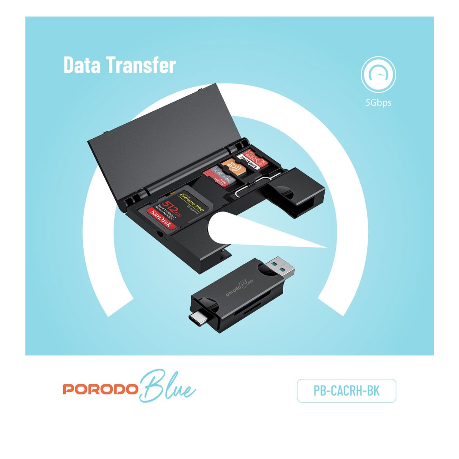 Porodo 2 in Card Reader with Card Holder — image 5