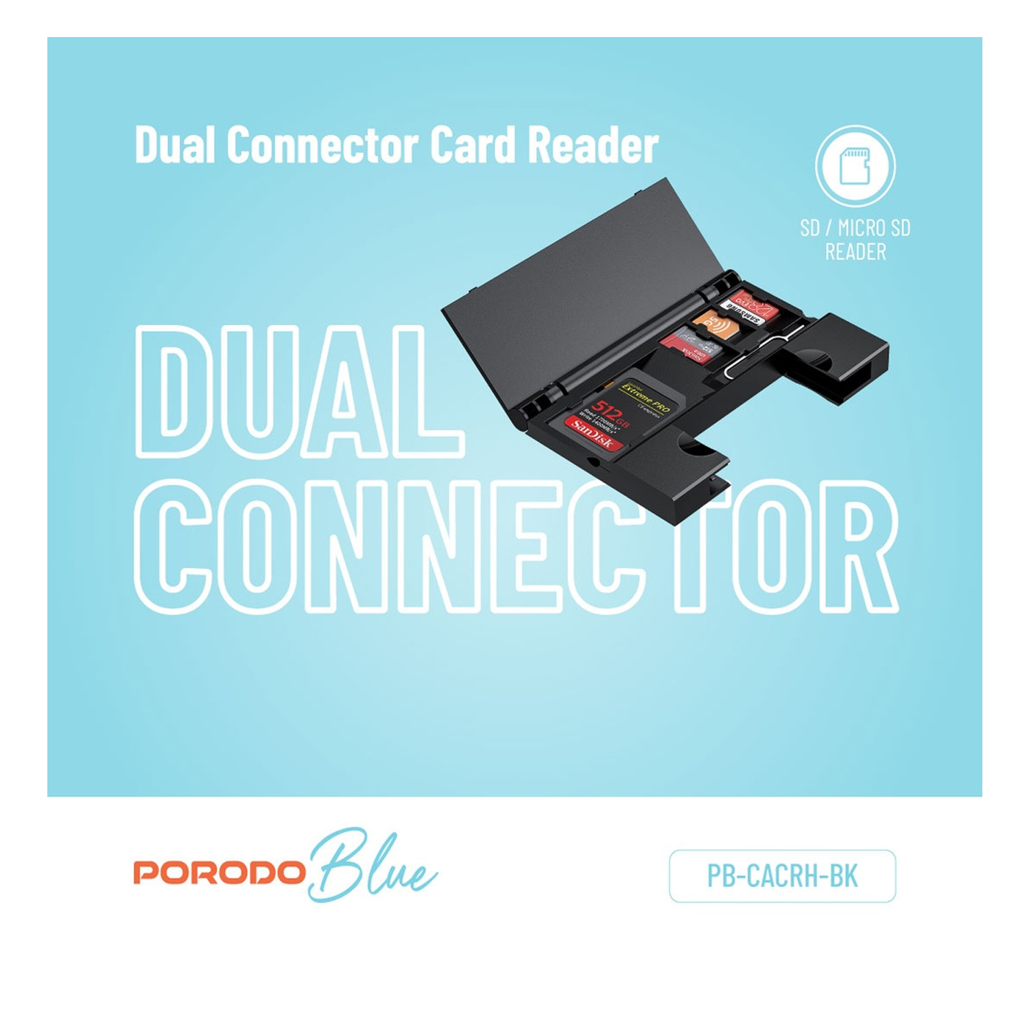 Porodo 2 in Card Reader with Card Holder — image 2