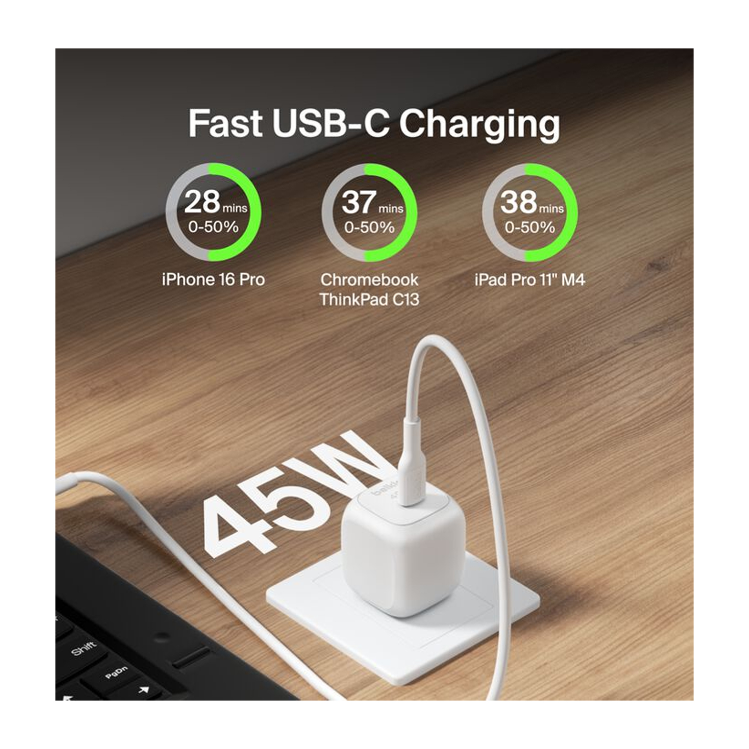 Belkin 45W USB PD WALL CHARGER WITH PPS (Black, White) — image 6