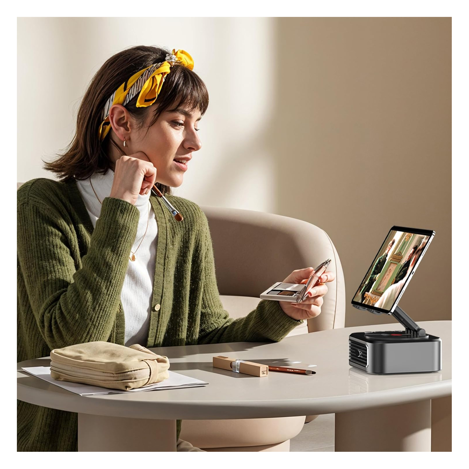 Porodo Lifestyle Multifunctional Tablet Speaker Stand - Black — image 5