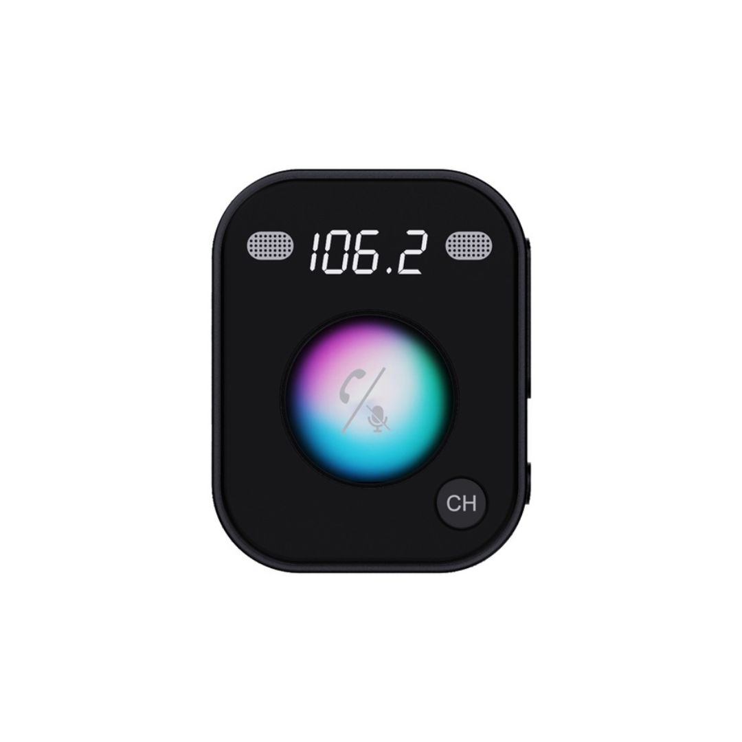 Porodo Dual Microphone FM Transmitter & Charger - Black — image 2