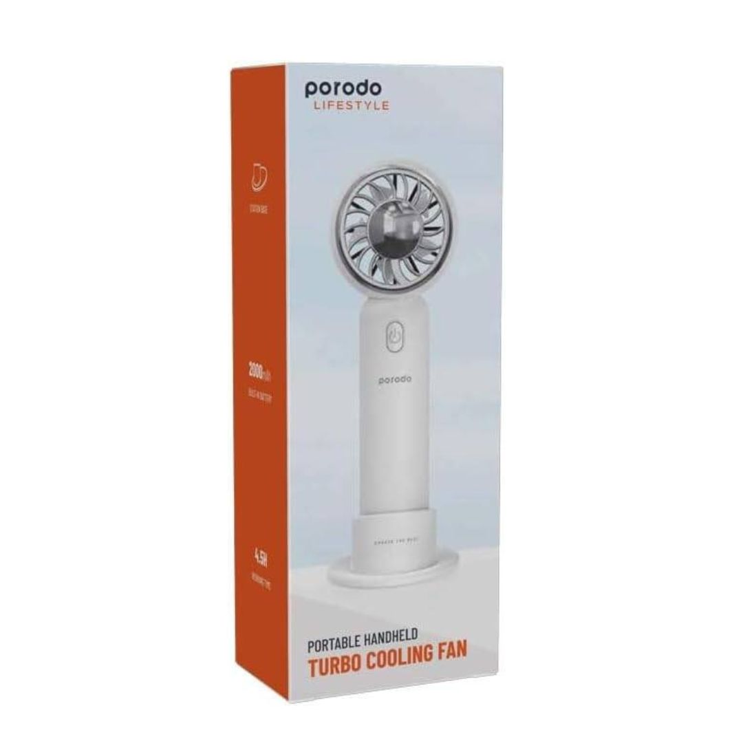PORODO LIFESTYLE Portable Handheld Turbo Cooling Fan-White — image 3