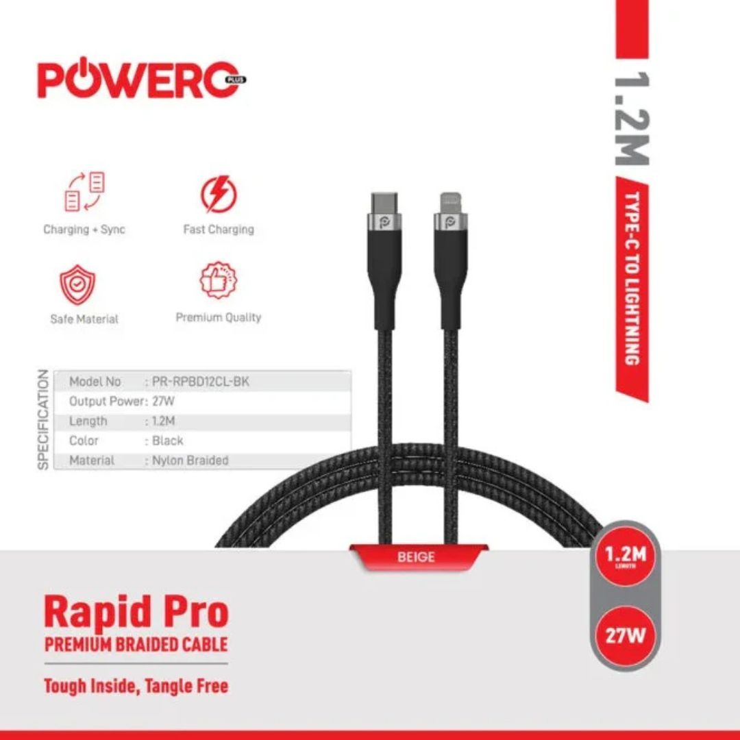 Power+ Rapid Pro USB-A to Type-C Premium Briaded Cable 1.2M — image 3