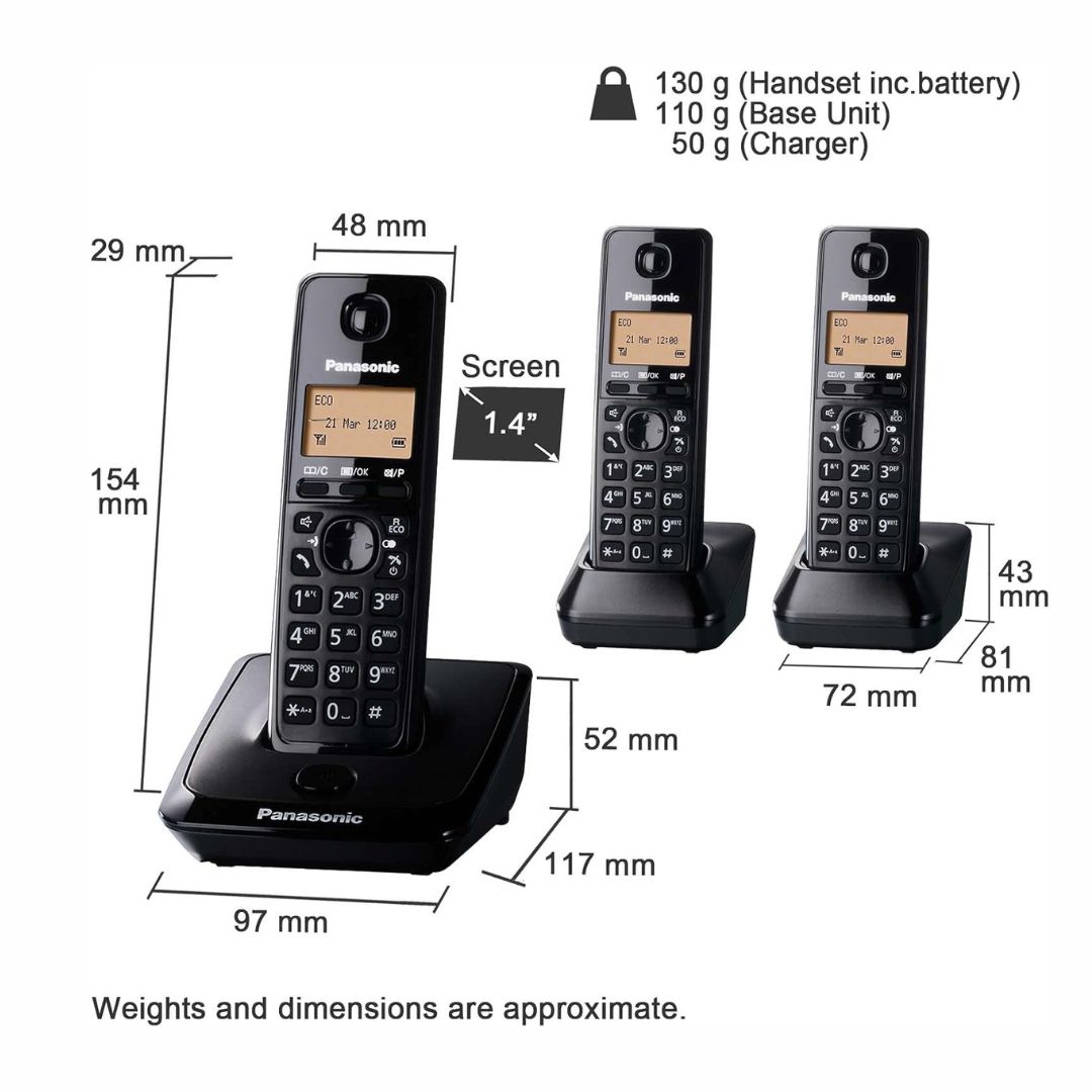 Panasonic KX-TG2713 Digital Cordless Phone 3 Cordless sets — image 3