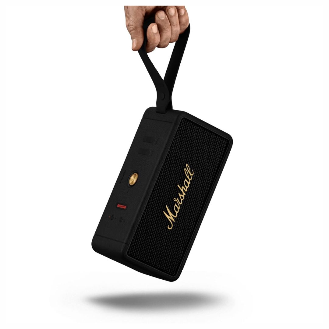 Marshall Middleton Portable Wireless Bluetooth Speaker MIDDLETON2-(Black/Brass, Cream) — image 4