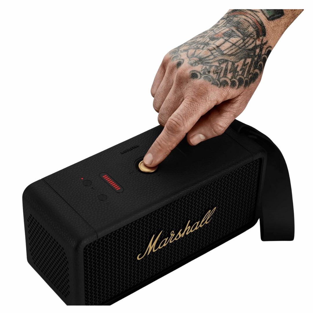 Marshall Middleton Portable Wireless Bluetooth Speaker MIDDLETON2-(Black/Brass, Cream) — image 8