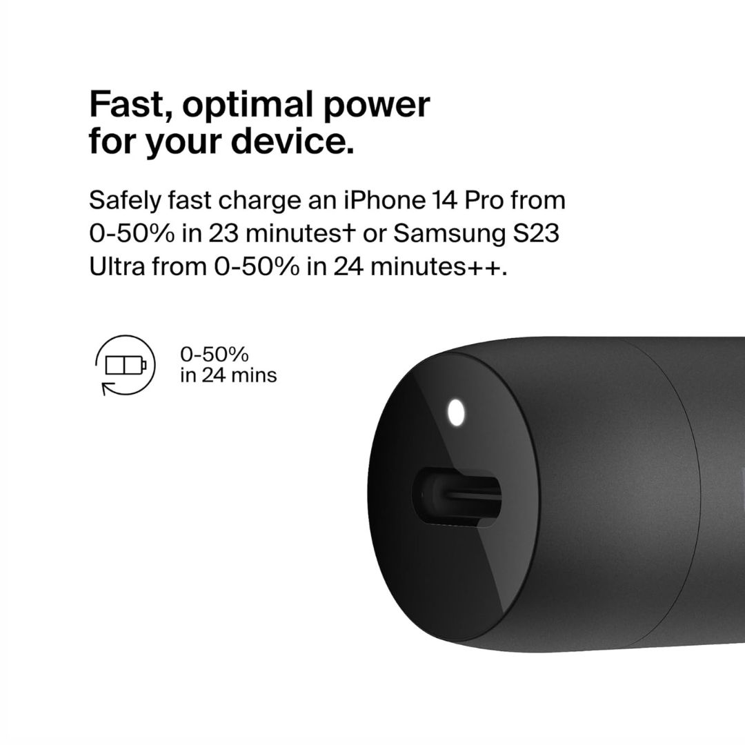 Belkin BoostCharge USB-C PD Car Charger 30W + 1M USB-C to USB-C Cable CCA004bt1MBK-B6 — image 5