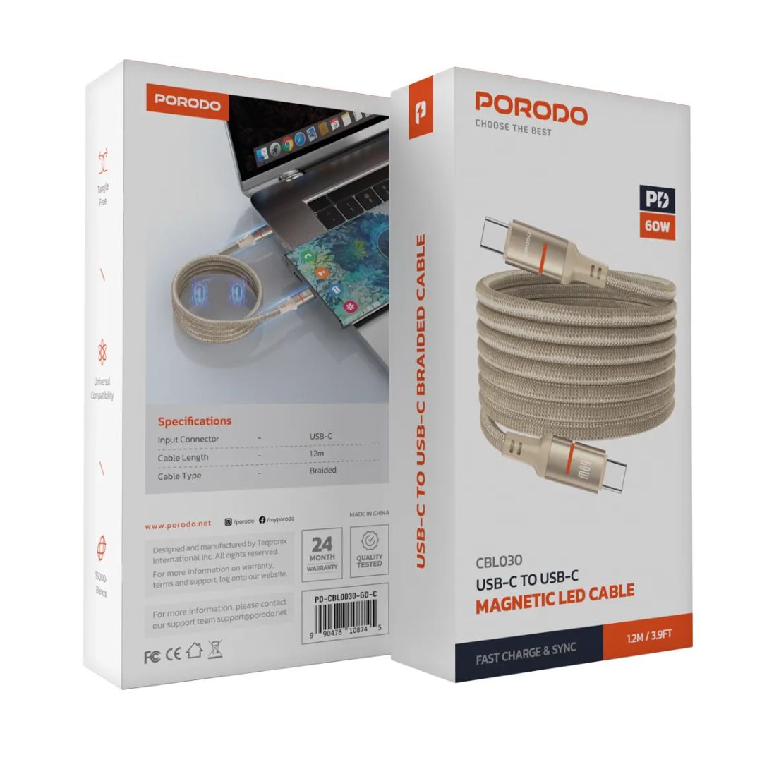Porodo USB C to USB C PD 60W Cable 1.2M — image 3