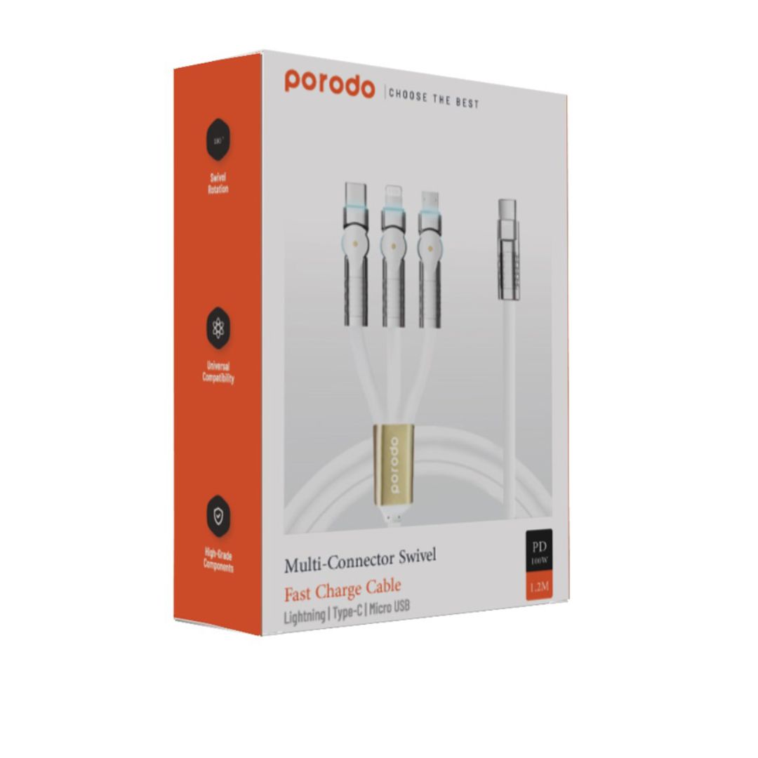 Porodo USB C to 3 in 1 100W Charging Cable — image 3