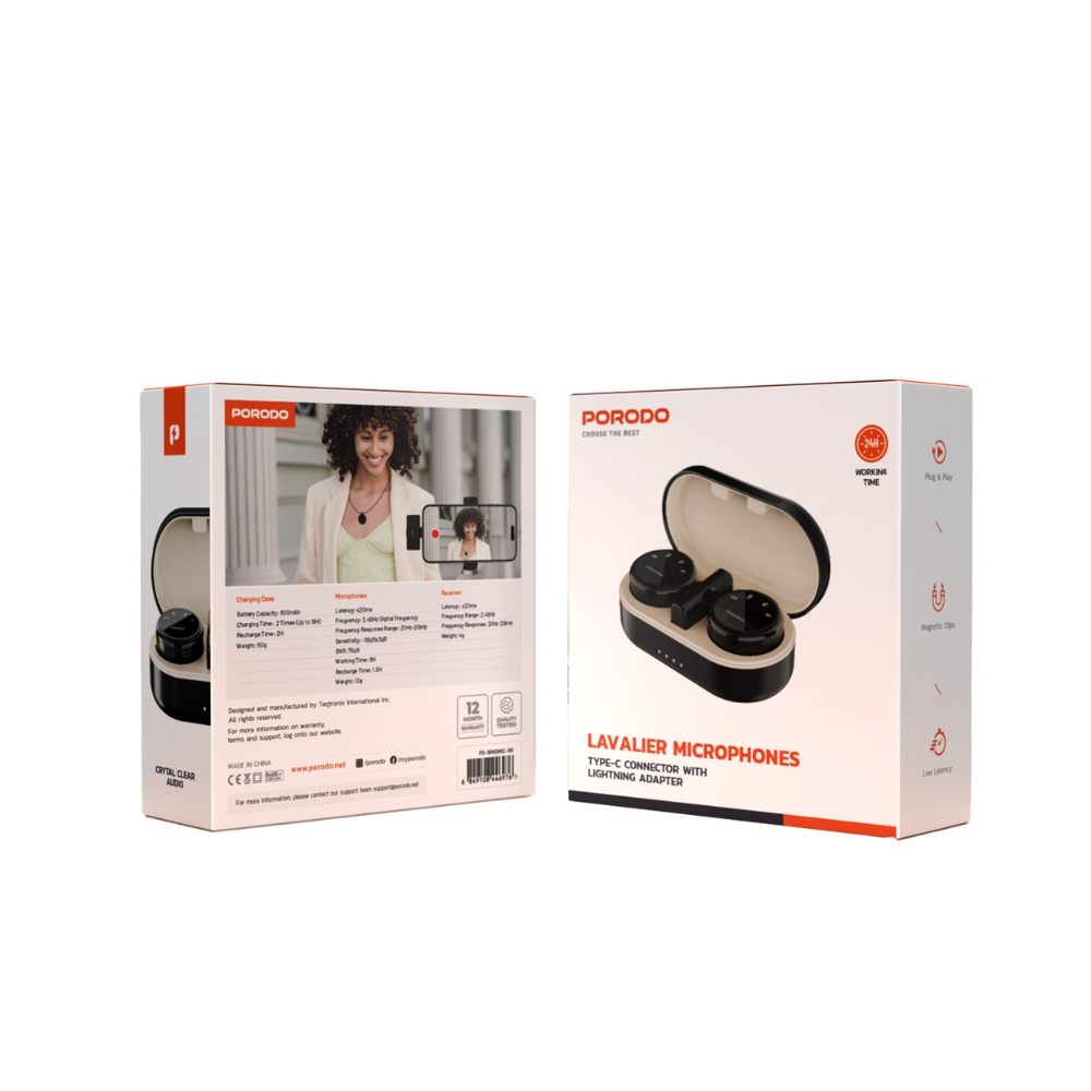 Porodo Lavalier Microphone USB C & Lighting — image 3