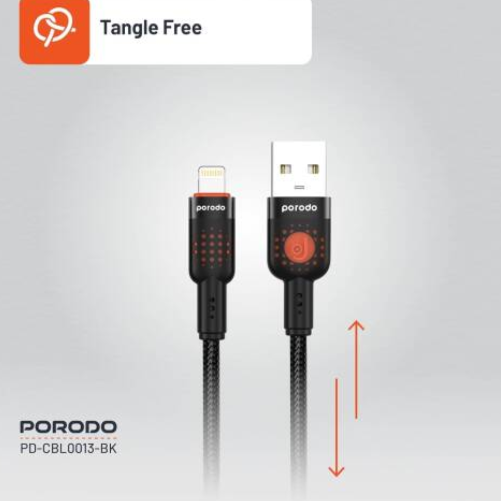 Porodo USB A to Lightning Braided Cable 1.2M — image 2