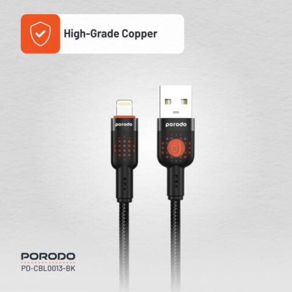 Porodo USB A to Lightning Braided Cable 1.2M — image 3