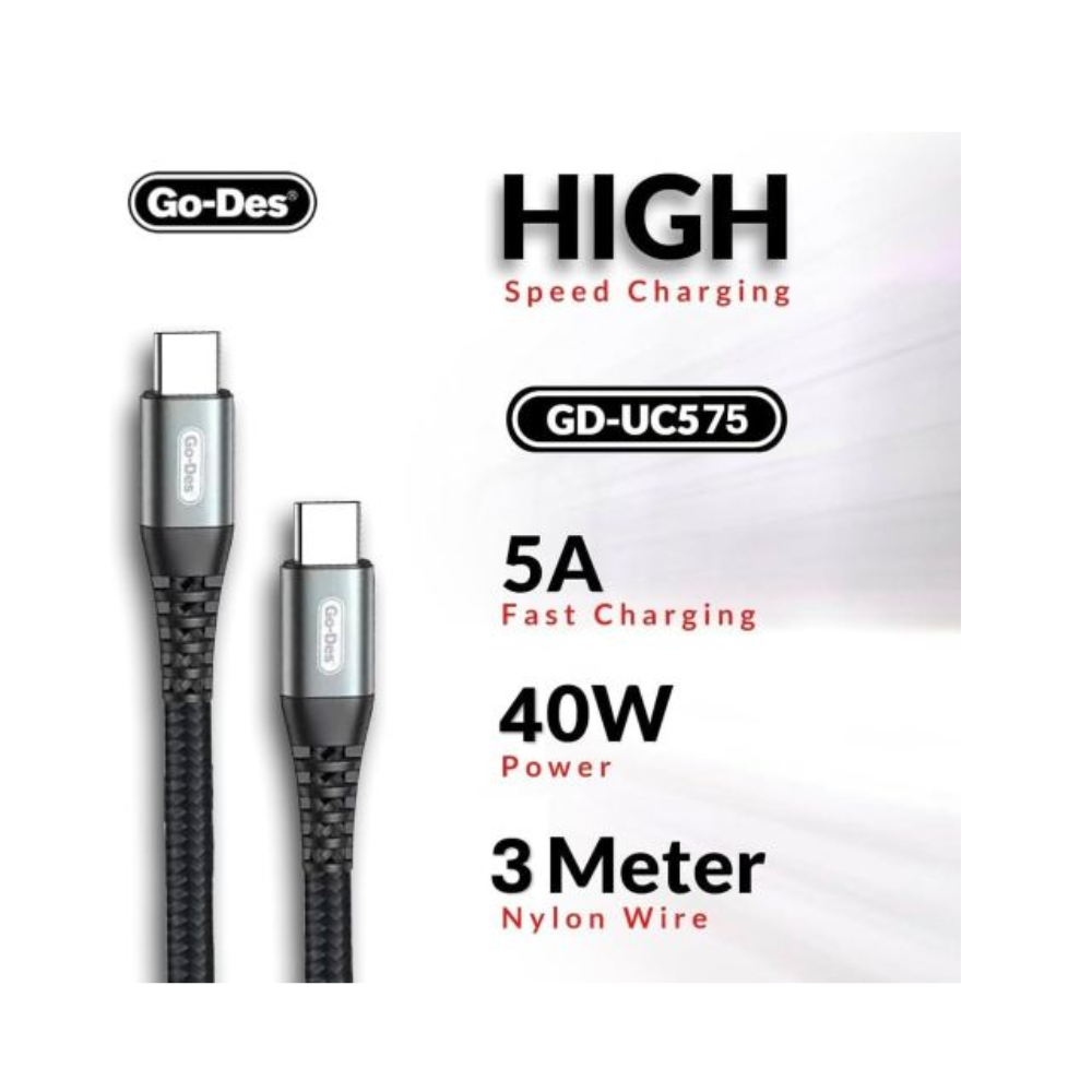 Go Des PD 40W USB C to USB C Cable 3 Meter GD-UC575 — image 3