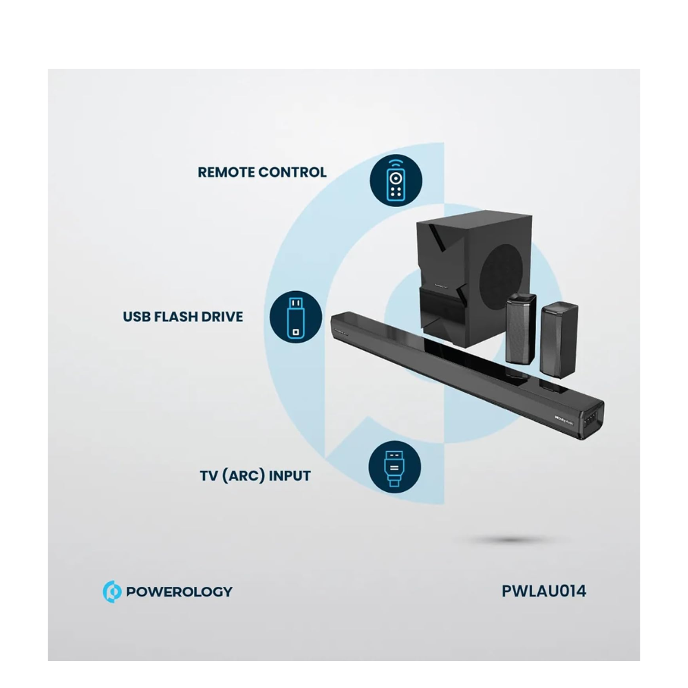 Powerology 5.1 CH Home Theater Soundbar — image 4