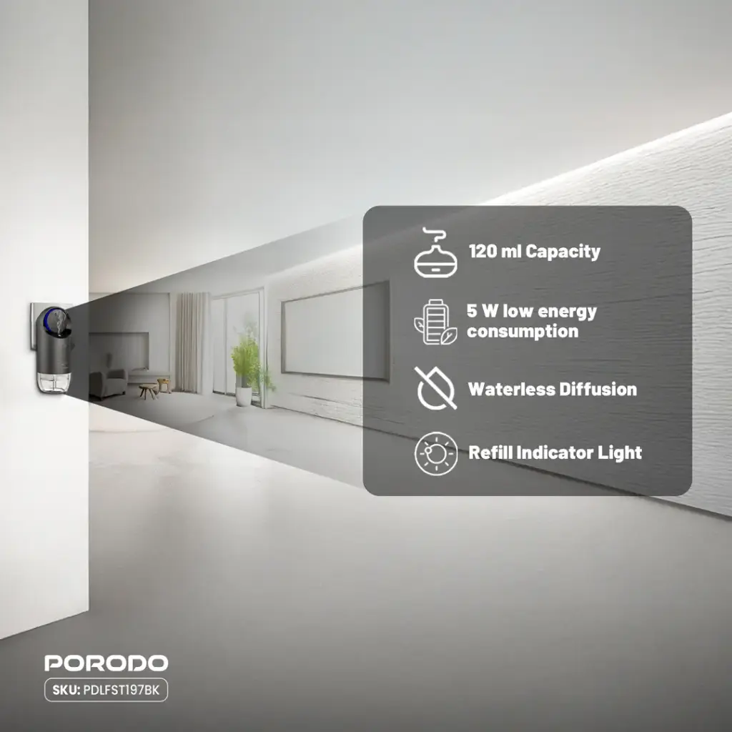 Porodo Lifestyle Wall Plug In Essential Oil Diffuser — image 3