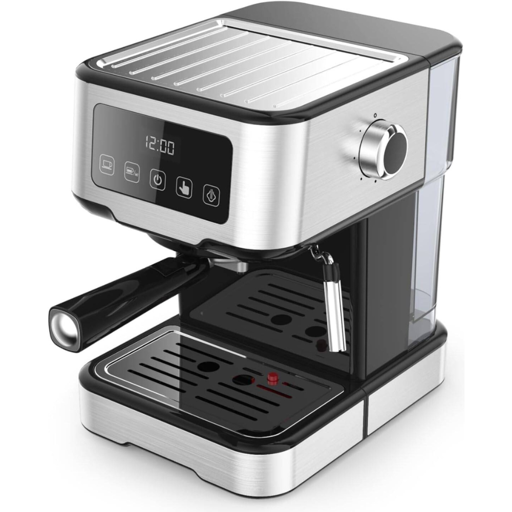 LePresso Digital Coffee Machine with 15 bar Pressure Pump, Milk Steamer, Touch Display LP15DCMBK — image 1