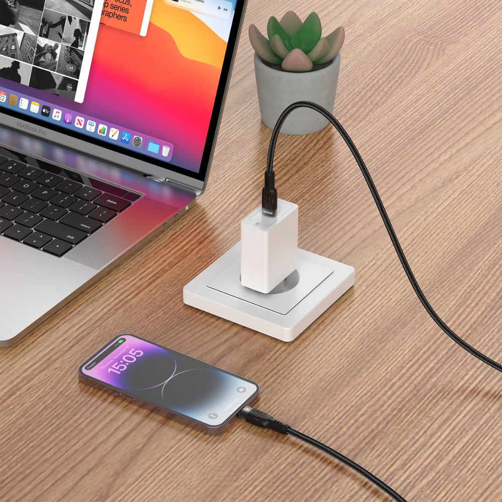 Porodo USB C to Lightning Braided Cable 1.2M 30W — image 2