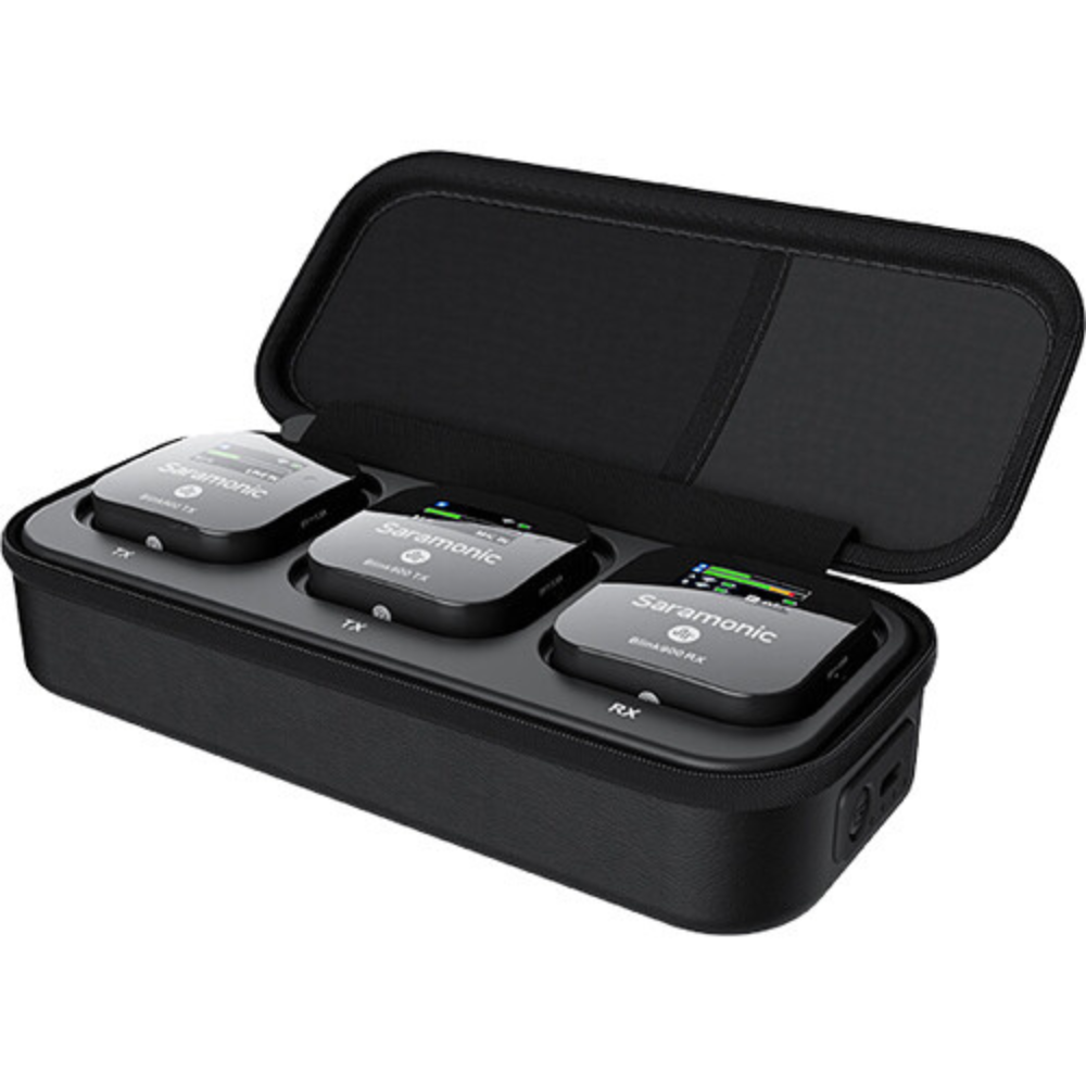 Saramonic Blink 900 B2 2-Person Wireless Clip-On Mic System w/ Lavaliers & Charging Case for Cameras & Mobile — image 1