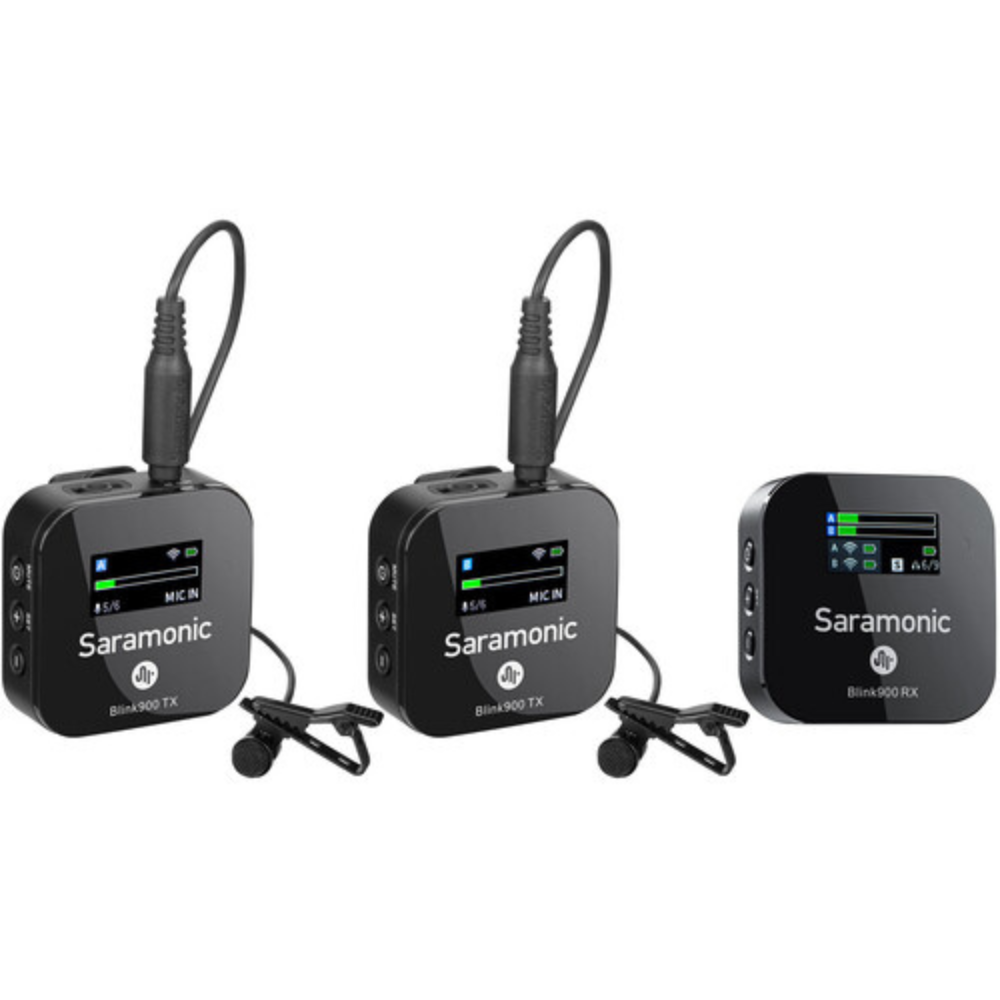 Saramonic Blink 900 B2 2-Person Wireless Clip-On Mic System w/ Lavaliers & Charging Case for Cameras & Mobile — image 3