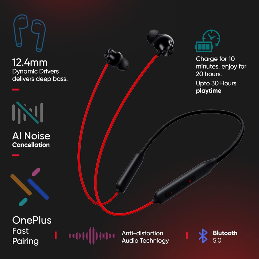 OnePlus Bullets Wireless Z2 Bluetooth 5.0 in Ear Earphones, Bombastic Bass — image 2