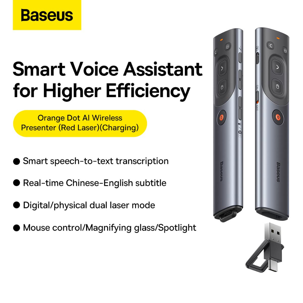 Baseus Orange Dot Wireless Presenter Red Laser — image 4