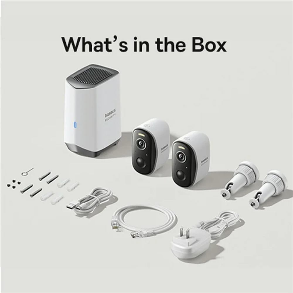 Baseus Security N1 Outdoor Camera 2-Cam Kit  2K  White — image 3