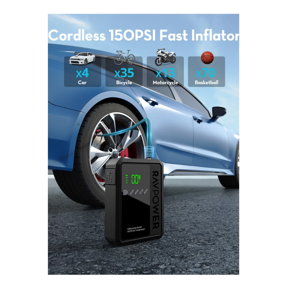 RAVPower 2 in 1 Air Compressor + Jump Starter 8000 mAh — image 2