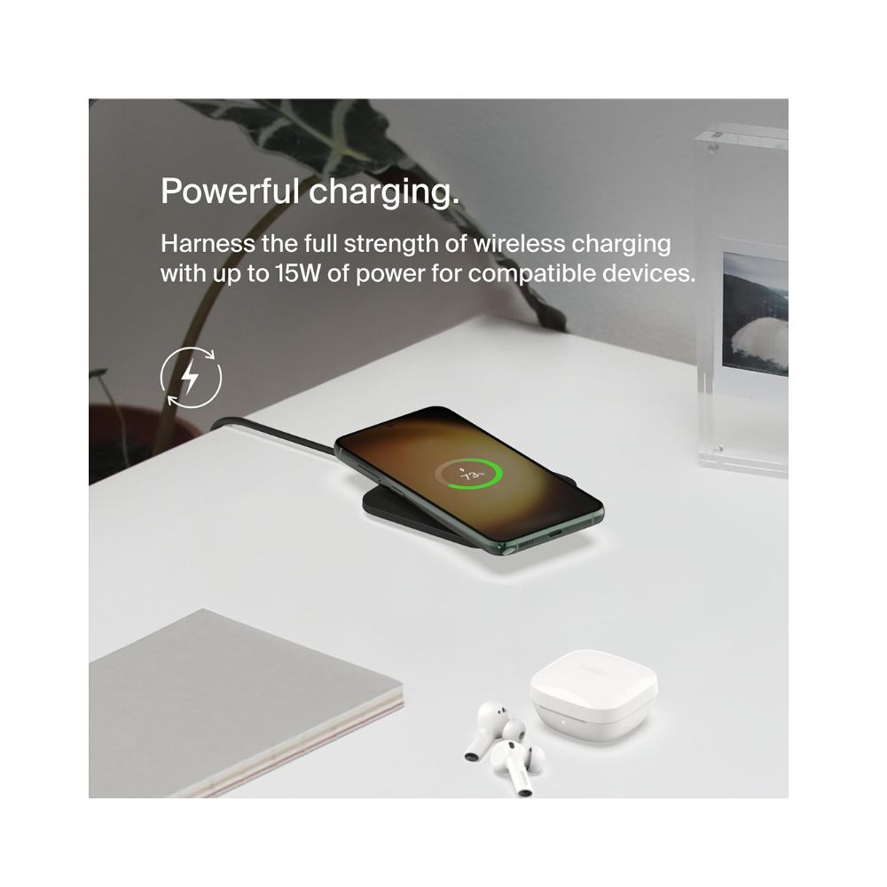 Belkin BoostCharge Pro Universal Easy Align Wireless Charging Pad 15W, 30% larger charging area than previous models — image 3
