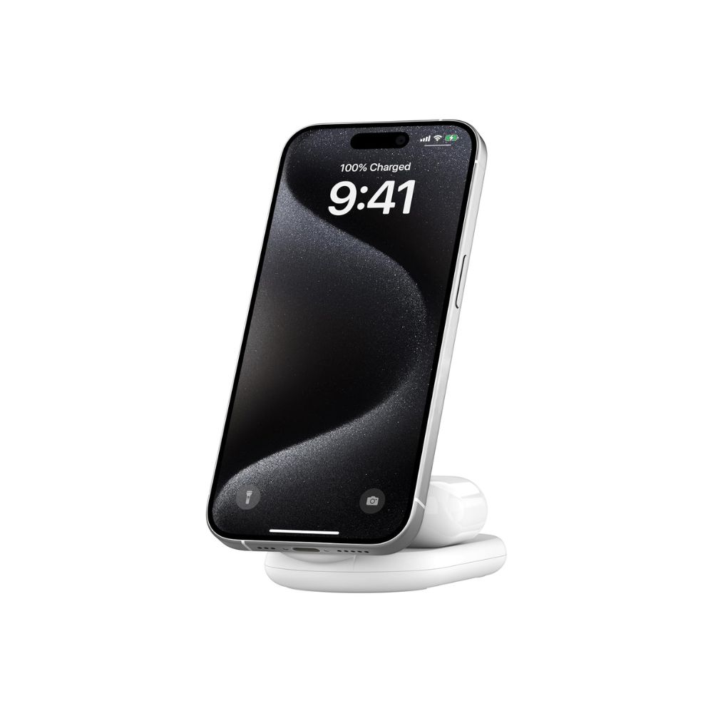 Belkin BoostCharge Wireless Charging Stand with Magnetic Qi2 15W, White — image 3