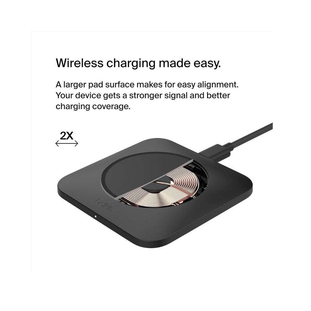 Belkin BoostCharge Pro Universal Easy Align Wireless Charging Pad 15W, 30% larger charging area than previous models — image 2