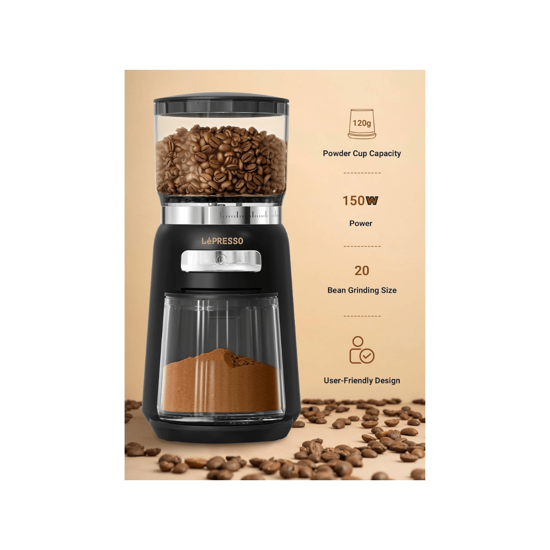 LePresso High Performance Coffee Bean Grinder LPPWGRBK — image 2