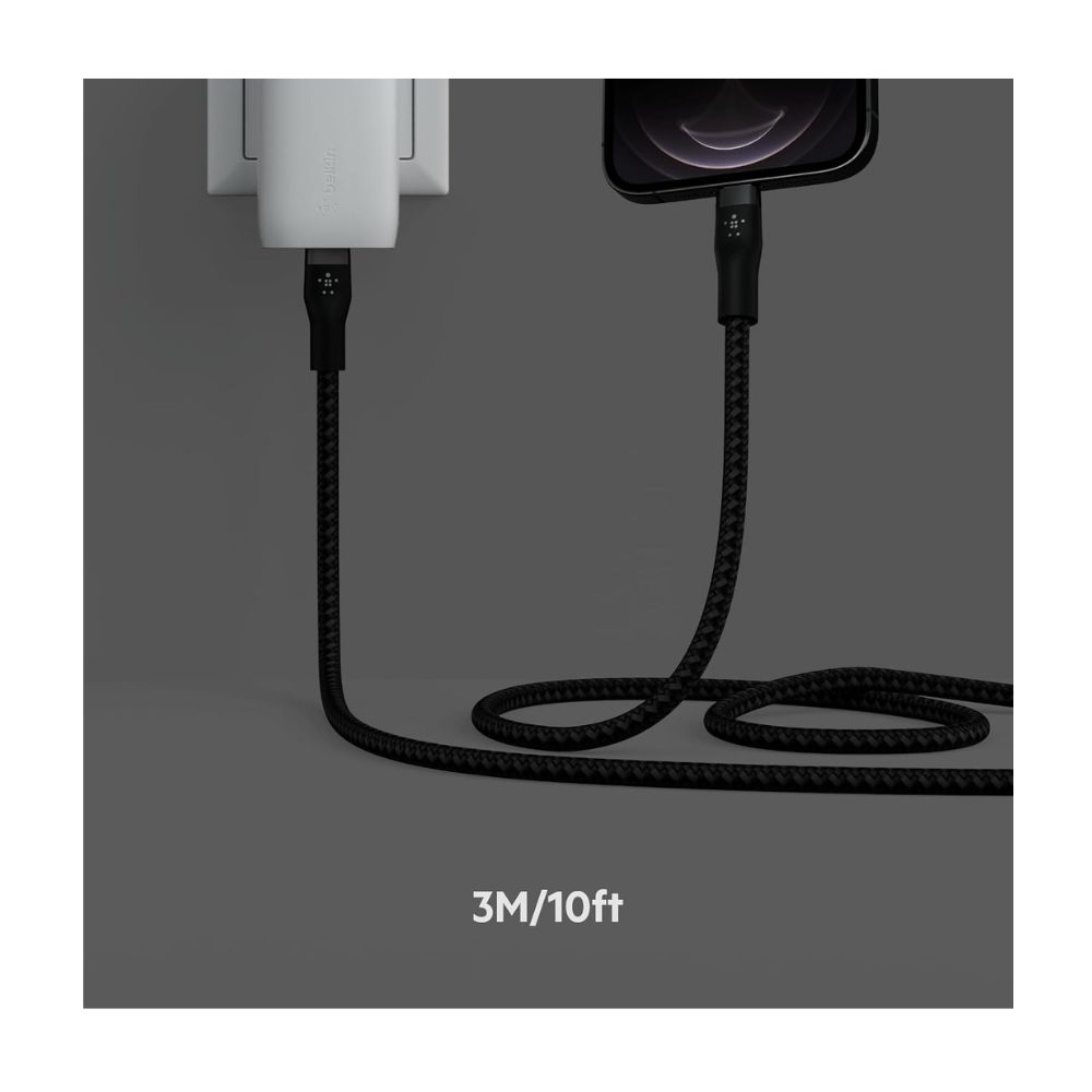 Belkin BoostCharge Flex USB-C Silicone Cable with Lightning Connector, 3M, Black — image 4