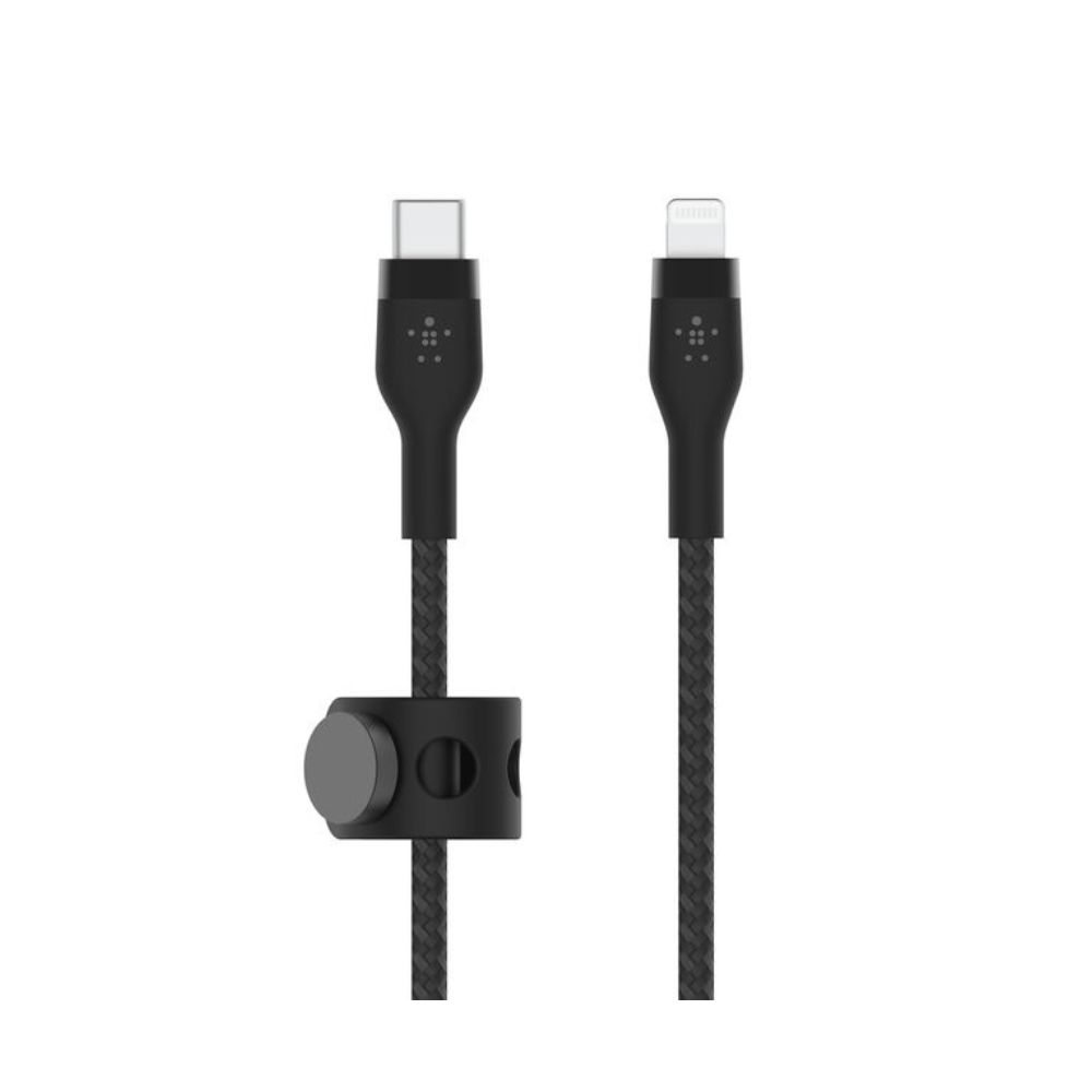 Belkin BoostCharge PRO Flex USB-C Braided Silicone Cable with Lightning Connector, 1M, Black — image 1