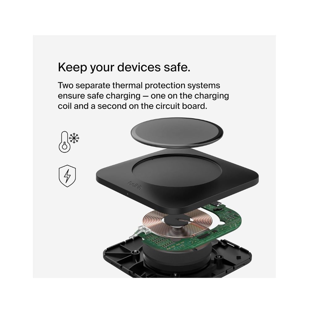 Belkin BoostCharge Pro Universal Easy Align Wireless Charging Pad 15W, 30% larger charging area than previous models — image 4