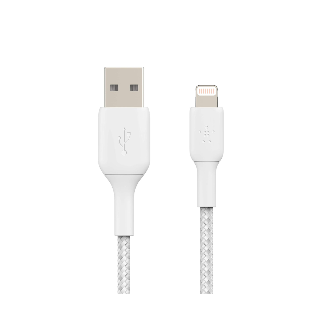 Belkin BoostCharge USB-A Braided Cable with Lightning Connector, 2M, White — image 3