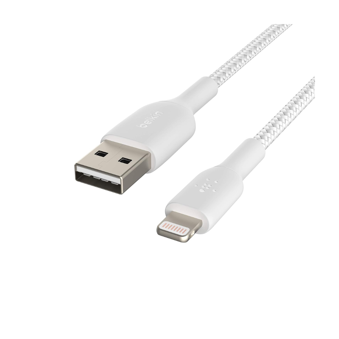Belkin BoostCharge USB-A Braided Cable with Lightning Connector, 2M, White — image 2