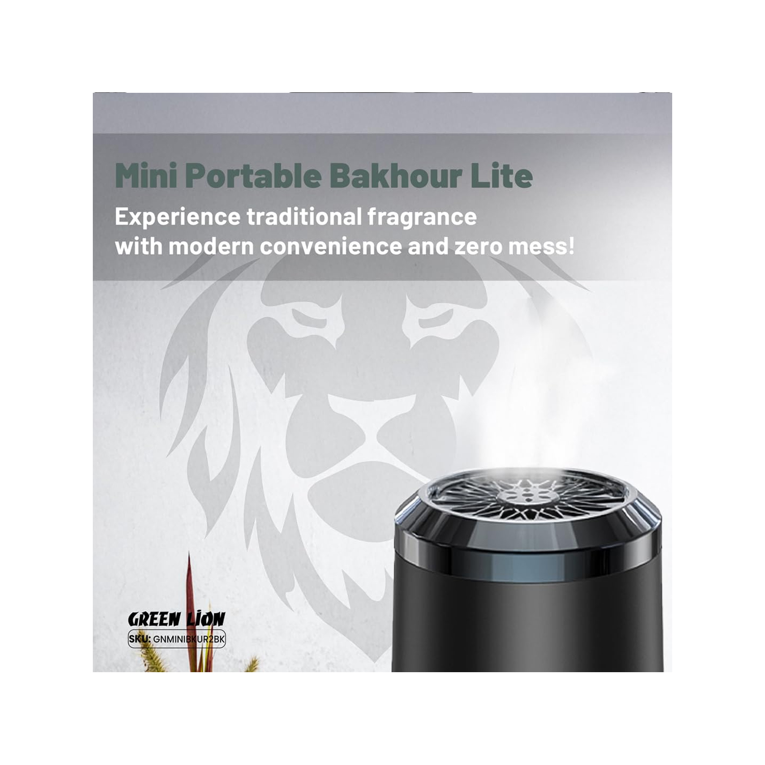 Green Lion Mini Bakhour Lite Incense Burner Blk — image 3