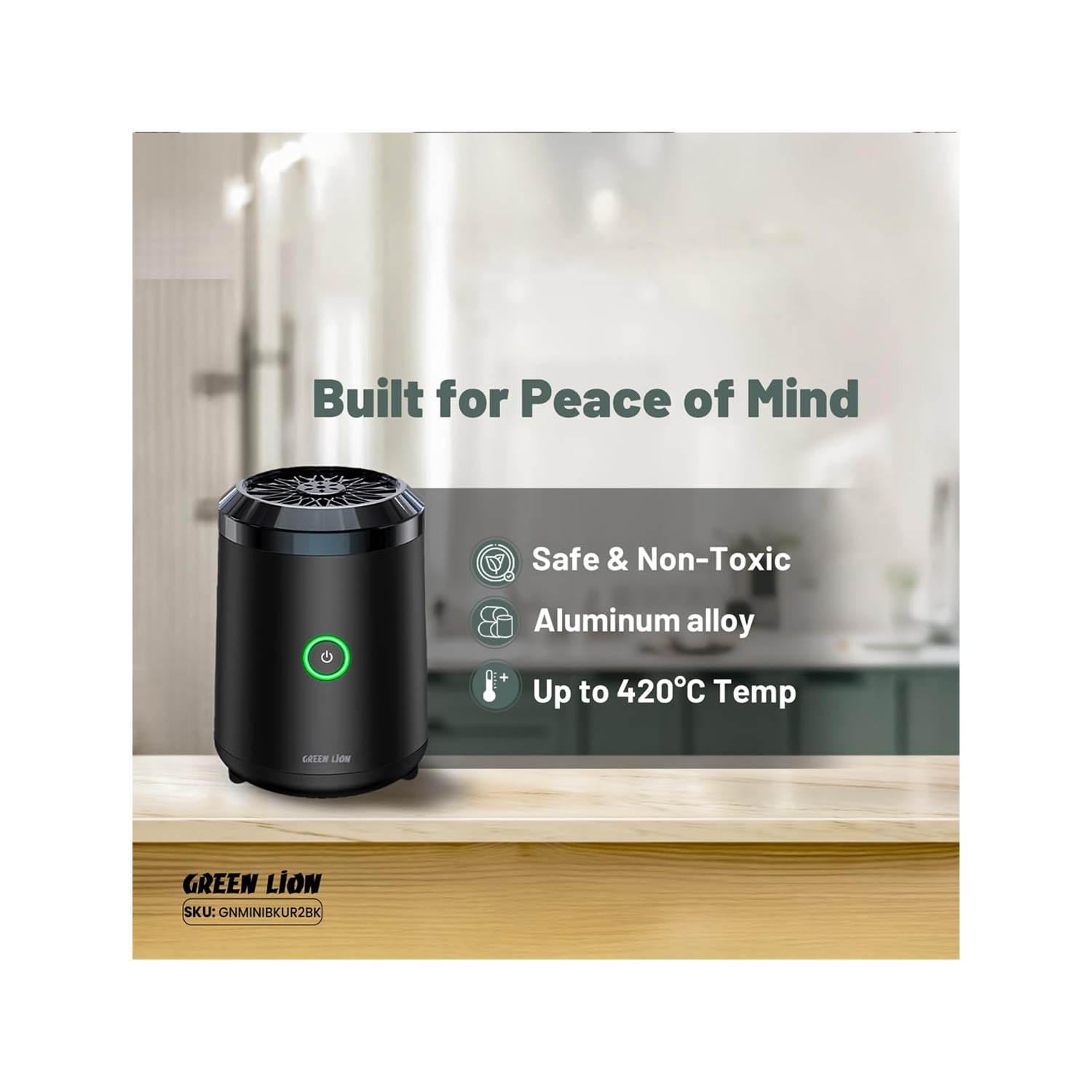 Green Lion Mini Bakhour Lite Incense Burner Blk — image 2