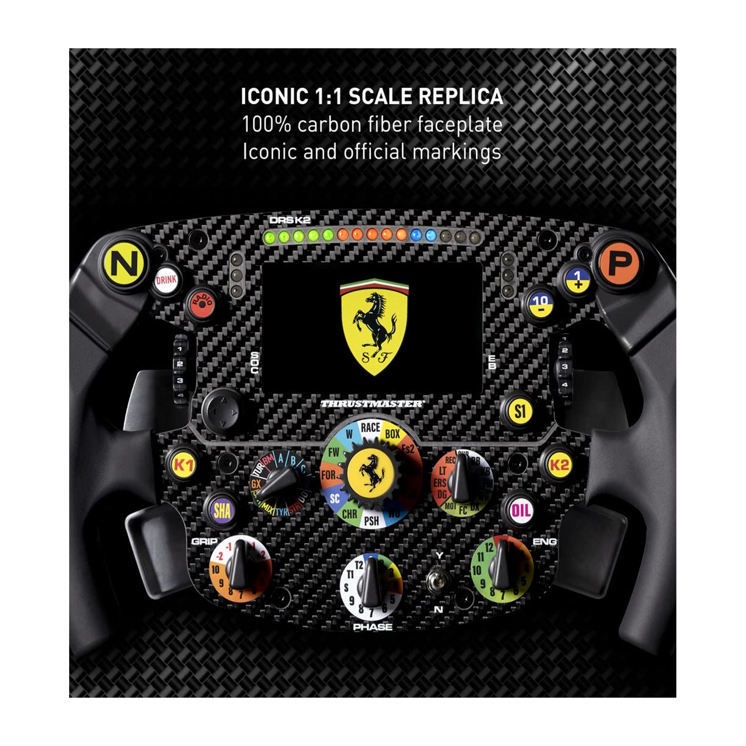 Thrustmaster Ferrari SF1000 Edition Formula Wheel Add On Game Controller, Up To 25 Action Buttons, 4.3" IPS DisplayTM-WHL-ADDON-FRRI-SF1000 — image 4